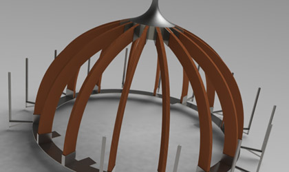 3D model of glulam dome