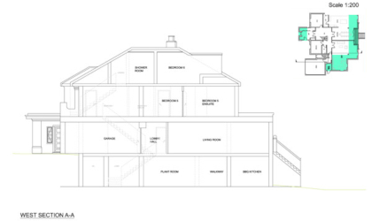 2D CAD drawing section through building